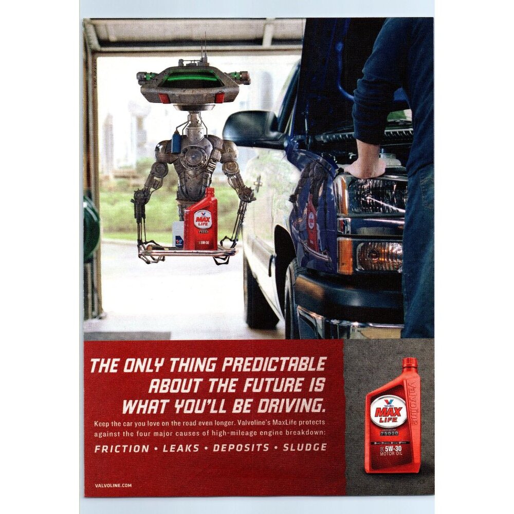 2007 Valvoline Max Life Motor Oil Robot Vintage Print Ad Predict Future Wall Art